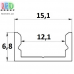 Профіль алюмінієвий АНОДОВАНИЙ для світлодіодної стрічки  (до 15W на метр), 2 метри, ЛП-7 PREMIUM