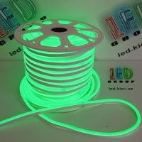 Світлодіодний гнучкий неон 220V, LED NEON - 8х16мм, колір світіння - зелений