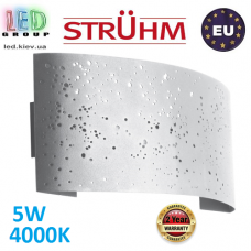Настенный светодиодный светильник, Strühm Poland, 5W, 4000K, накладной, стальной, белый, RA≥80, MIGO LED. ЕВРОПА