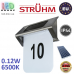 Светодиодный указатель номера дома, Strühm Poland, 0.12W, 6500K, IP44, на солнечной батарее, нержавеющая сталь + пластик, хром + белый, HOMER LED. ЕВРОПА