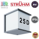 Cветильник/корпус для подсветки адреса, Strühm Poland, IP54, фасадный, накладной, алюминий + PC, квадратный, серый, 1xE27, MAXIM. ЕВРОПА
