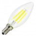  Світлодіодна LED лампа 4W, E14, C37 - свічка, 3000K - тепле світіння, FILAMENT, Ra≥80