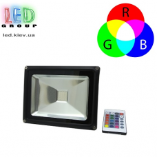 Светодиодный LED прожектор 30W, RGB с пультом