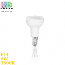 Світлодіодна LED лампа 6W, E14, R50, 3000K - тепле світіння, алюміній + поліамід, Ra≥80