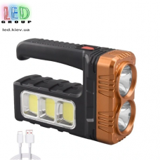 Ліхтарик світлодіодний з функцією Power Bank, живлення від акумулятора та сонячної батареї. №52