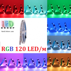Світлодіодна стрічка 24V, 3535, 120 led/m, 17W, IP20, RGB, Premium. Гарантія – 36 місяців