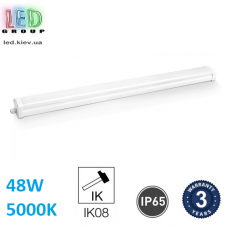 Светодиодный LED светильник 48W, 5000К, IP65, линейный, накладной, пластиковый, белый, Ra≥80. Гарантия - 3 года