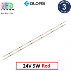 Світлодіодна стрічка COLORS, 24V, COB (суцільне світіння), 9W, IP20, 620-630nm - червоний, Premium. Гарантія - 3 роки