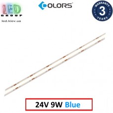 Світлодіодна стрічка COLORS, 24V, COB (суцільне світіння), 9W, IP20, 450-460nm - блакитний, Premium. Гарантія - 3 роки