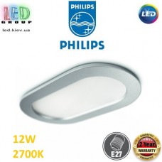 Світильник/корпус Philips, 1xE27, стельовий, врізний, сріблястий, металевий, IP23. Гарантія – 2 роки