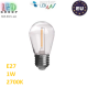 Світлодіодна LED лампа master LED Poland, філамент, 1W, E27, ST14, 2700K - тепле світло