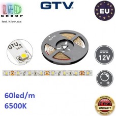Світлодіодна стрічка GTV, 12V, SMD 3528, 60 led/m, 4,8W, 6500K - білий холодний, Premium. Гарантія - 24 місяці