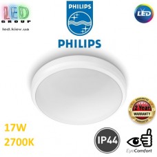 Світлодіодний LED світильник Philips, 17W, 2700K, 1500Lm, стельовий, накладний, IP44, метал + пластик, круглий, білий, Ø313x90мм. Гарантія – 2 роки