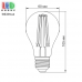 Світлодіодна LED лампа, 7W, E27, A60, 2200K - тепле світіння, філамент, бронза, скло, бронза, Ra≥80