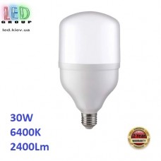 Світлодіодна LED лампа високопотужна, 30W, E27, 6400К - холодне світіння. Гарантія - 2 роки