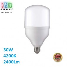 Світлодіодна LED лампа високопотужна, 30W, E27, 4200К - нейтральне світіння. Гарантія - 2 роки