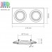 Світильник/корпус, стельовий, 2хGU10 під лампу MR16, вбудований, точковий, поворотний, алюмінієвий, чорний, 175x92х24мм. Гарантія - 2 роки