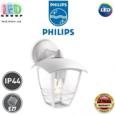 Світильник/корпус Philips, 1xE27, фасадний, IP44, білий, метал + пластик. Гарантія – 2 роки