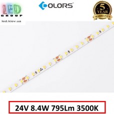 Світлодіодна стрічка COLORS, 24V, SMD 2835, 120 led/m, 8.4W, IP20, 3500K - білий нейтральний, Premium. Гарантія - 5 років