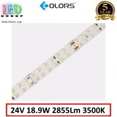 Світлодіодна стрічка COLORS, 24V, SMD 2835, 192 led/m, 18.9W, IP20, 3500K - білий нейтральний, Premium. Гарантія - 5 років