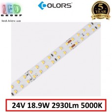 Світлодіодна стрічка COLORS, 24V, SMD 2835, 192 led/m, 18.9W, IP20, 5000K - білий нейтральний, Premium. Гарантія - 5 років