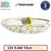 Світлодіодна стрічка RISHANG, 12V, SMD 2835, 120 led/m, 9.6W, IP20 (IP33), жовтий, VIP. Гарантія - 3 роки