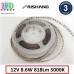 Світлодіодна стрічка RISHANG, 12V, SMD 2835, 120 led/m, 8.6W, IP20, 5000K - білий нейтральний, VIP. Гарантія - 3 роки