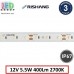 Світлодіодна стрічка RISHANG, 12V, SMD 2835, 60 led/m, 5.5W, IP67, 2700K - білий теплий, 12мм, VIP. Гарантія - 3 роки