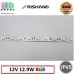 Світлодіодна стрічка RISHANG, 12V, SMD 5050, 60 led/m, 12.9W, IP65, RGB (16 млн. відтінків), VIP. Гарантія - 2 роки