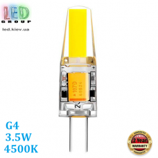 Світлодіодна LED лампа, 3.5W, G4, 4500K - нейтральне світіння, RА≥80