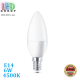 Світлодіодна LED лампа 6W, E14, C37, 4500К - нейтральне світіння, AL + PL, RА≥80