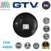 Світлодіодний LED світильник GTV, 15W (EMC+), 4000K, IP54, з датчиком руху, круглий, пластиковий, чорний, Ra≥80, TULON. ЄВРОПА! Гарантія - 5 років