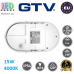 Світлодіодний LED світильник GTV, 15W (EMC+), 4000K, IP54, з датчиком руху, овальний, пластиковий, білий, Ra≥80, TULON. ЄВРОПА! Гарантія - 5 років