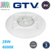 Світлодіодний LED світильник GTV, 28W (EMC+), 4000K, круглий, пластиковий, білий, Ra≥80, NEPTUN. ЄВРОПА! Гарантія - 3 роки