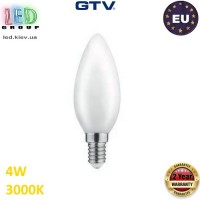 Світлодіодна LED лампа GTV, 4W, E14, FILAMENT, свічка, 3000К - тепле світіння. ЄВРОПА!!! Гарантія - 2 роки