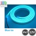 Світлодіодний гнучкий неон 12V, LED NEON - 15x8мм, колір світіння - блакитний (blue ice)