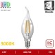 Светодиодная LED лампа диммируемая, 4W, E14, С37 (филаментная свеча на ветру), 3000К – тёплое свечение. Гарантия - 2 года
