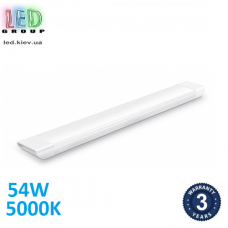 Светодиодный линейный светильник 54W, 5000K, накладной, алюминий + пластик, белый, RA≥80
