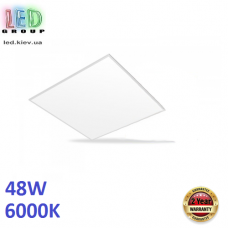 Светодиодная LED панель 48W, 6000K, стальная, квадратная, белая, RA≥80