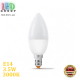 Светодиодная LED лампа 3.5W, E14, C37, 3000K - тёплое свечение, алюпласт, RA≥90