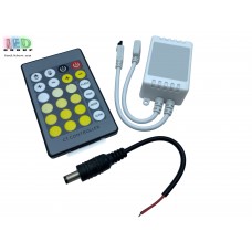 Контролер/димер для світлодіодних стрічок 12-24V (CCT 2700К-7000К) WW⇄CW, 6А, з пультом IR (24 кнопки), 2 канали по 3A