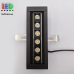 Світлодіодний LED світильник, 9x1W, 9xLED, 4000K, 24°, Ra≥80, вбудований, прямокутний, поворотний, алюмінієвий, чорний + золотий. Гарантія - 3 роки