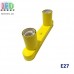Світильник/корпус настінно-стельовий, 2хE27, накладний, точковий, металевий, круглий, жовтий, 80х240мм