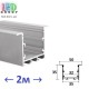 Профиль алюминиевый АНОДИРОВАННЫЙ для светодиодной ленты, LD-154, (2 метра)