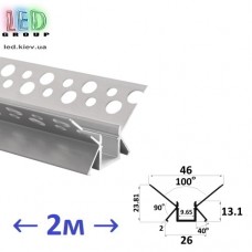 Профіль алюмінієвий АНОДОВАНИЙ для світлодіодної стрічки, LD-161, (2 метра)
