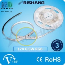 Світлодіодна стрічка RISHANG, 12V, SMD 5050, 30 led/m, 6.5W, IP20 (IP33), RGB (16 млн. відтінків), VIP. Гарантія - 3 роки