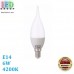 Світлодіодна LED лампа, 6W, E14, C37, 4200K - нейтральне світіння, пластик, свічка