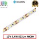 Світлодіодна стрічка COLORS, 12V, SMD 2835, 120 led/m, 8.4W, IP20, 4000K - білий нейтральний, Premium. Гарантія - 5 років