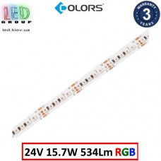 Світлодіодна стрічка COLORS, 24V, SMD 3838, 168 led/m, 15.7W, IP20, RGB, Premium. Гарантія - 3 роки