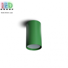 Світильник/корпус стельовий, 1хGU10, накладний, круглий, металевий, точковий, зелений, Ø56х100мм